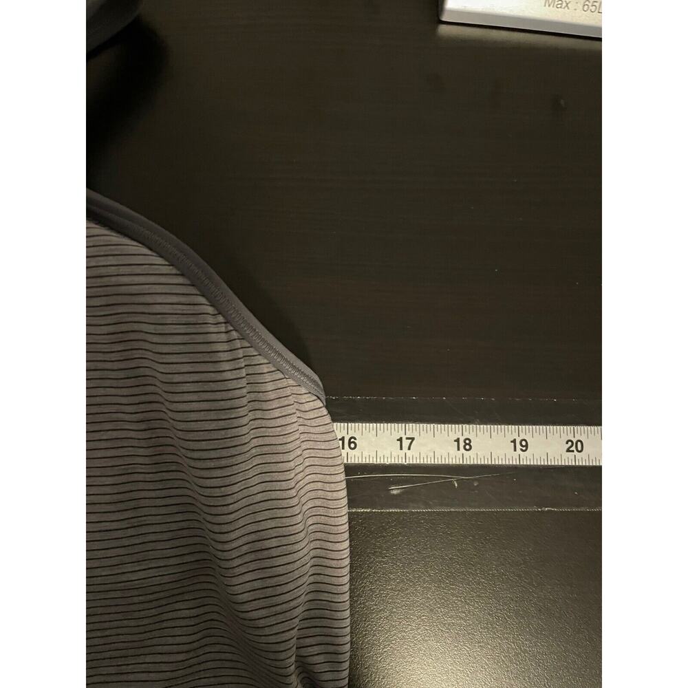 Lululemon Ruche of Adrenaline Womens Tank Top Size 12 Gray Striped Racerback - Picture 4 of 6